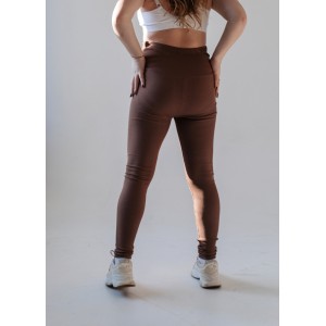 Лосини для вагітних у рубчик з регульованим поясом Коричневий